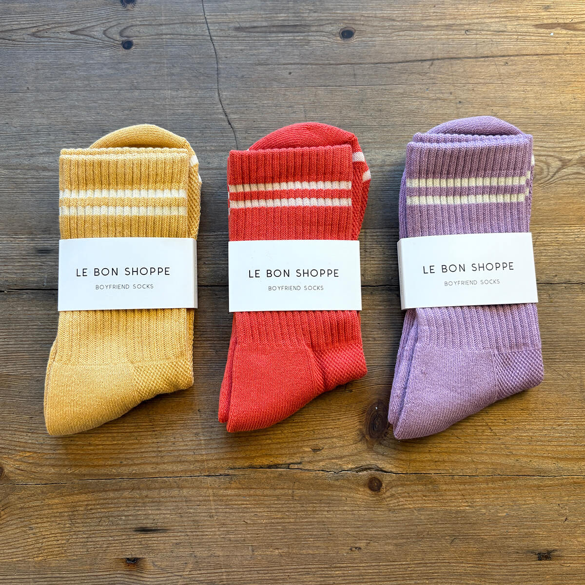 Boyfriend Adult Socks in Coral by Le Bon Shoppe