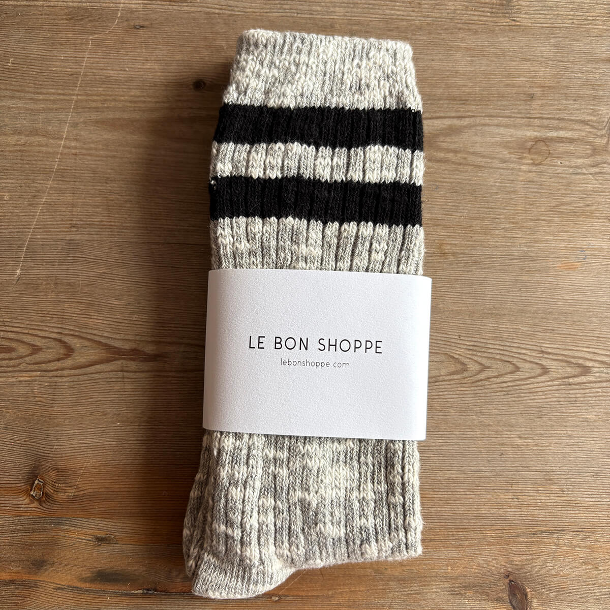 Cottage Varsity Adult Socks in Heather Grey by Le Bon Shoppe