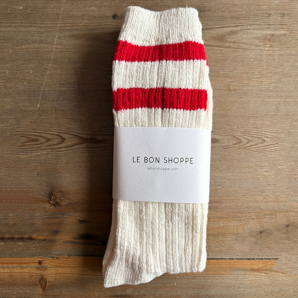 Cottage Varsity Adult Socks in Red Varsity by Le Bon Shoppe