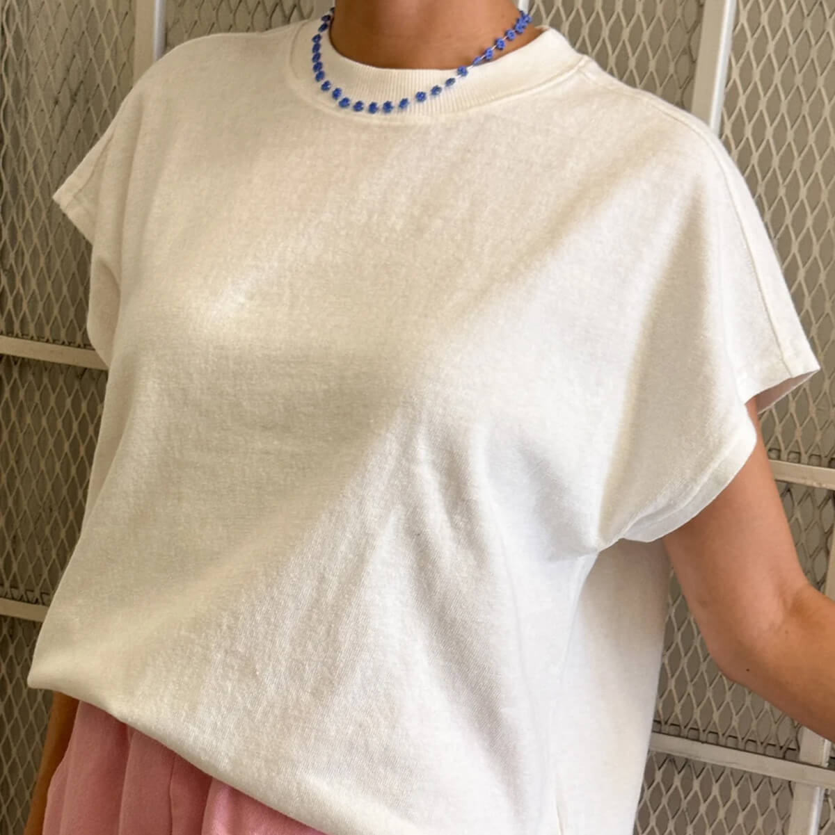 Jeanne Tee in White Cotton by Le Bon Shoppe