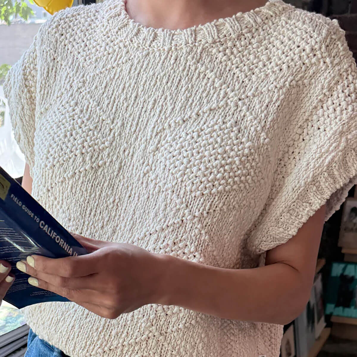 Alden Cotton Sweater in Naturel by Le Bon Shoppe