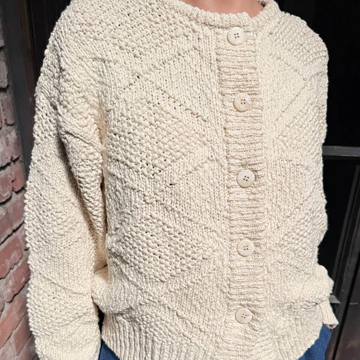 Mason Cotton Cardigan in Naturel by Le Bon Shoppe