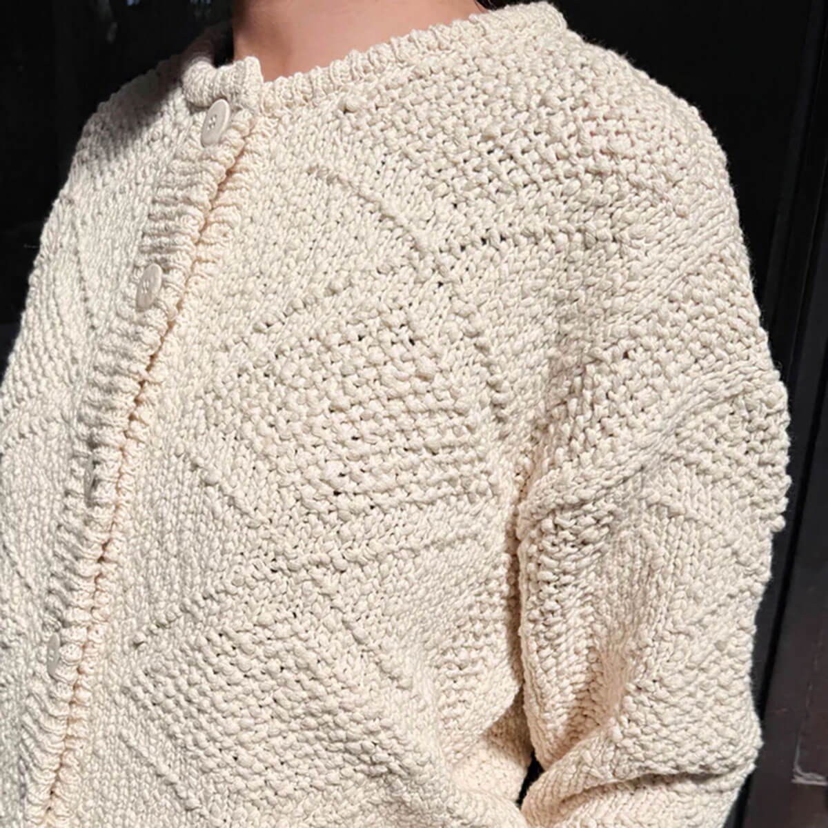Mason Cotton Cardigan in Naturel by Le Bon Shoppe