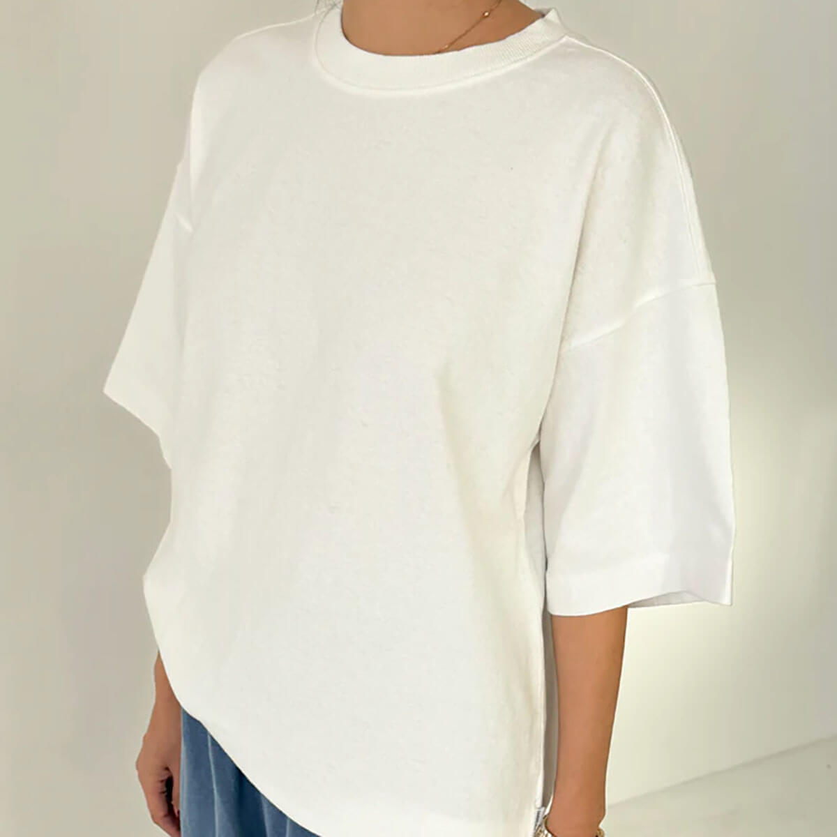 Jayden Tee in White Cotton by Le Bon Shoppe