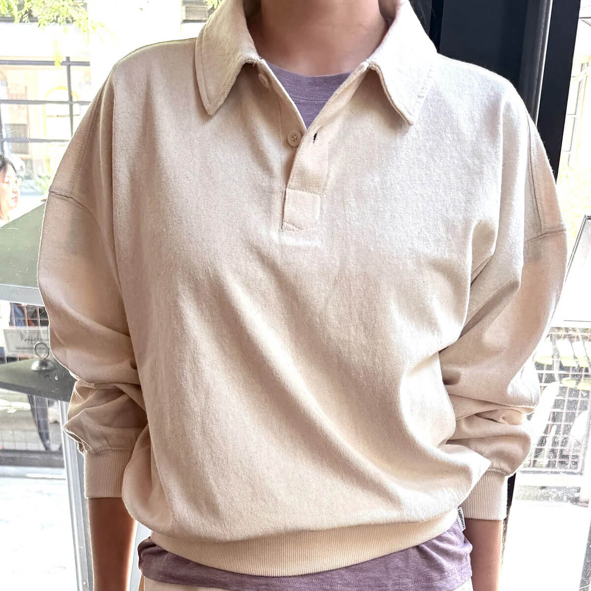 Polo Sweatshirt in Naturel by Le Bon Shoppe