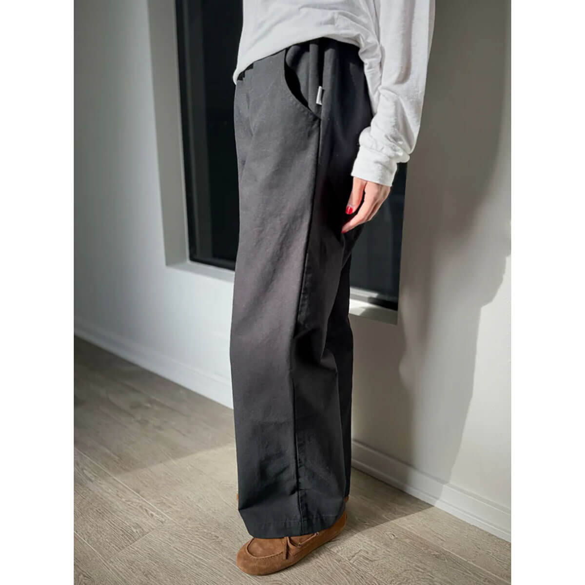Work Pants in Black by Le Bon Shoppe