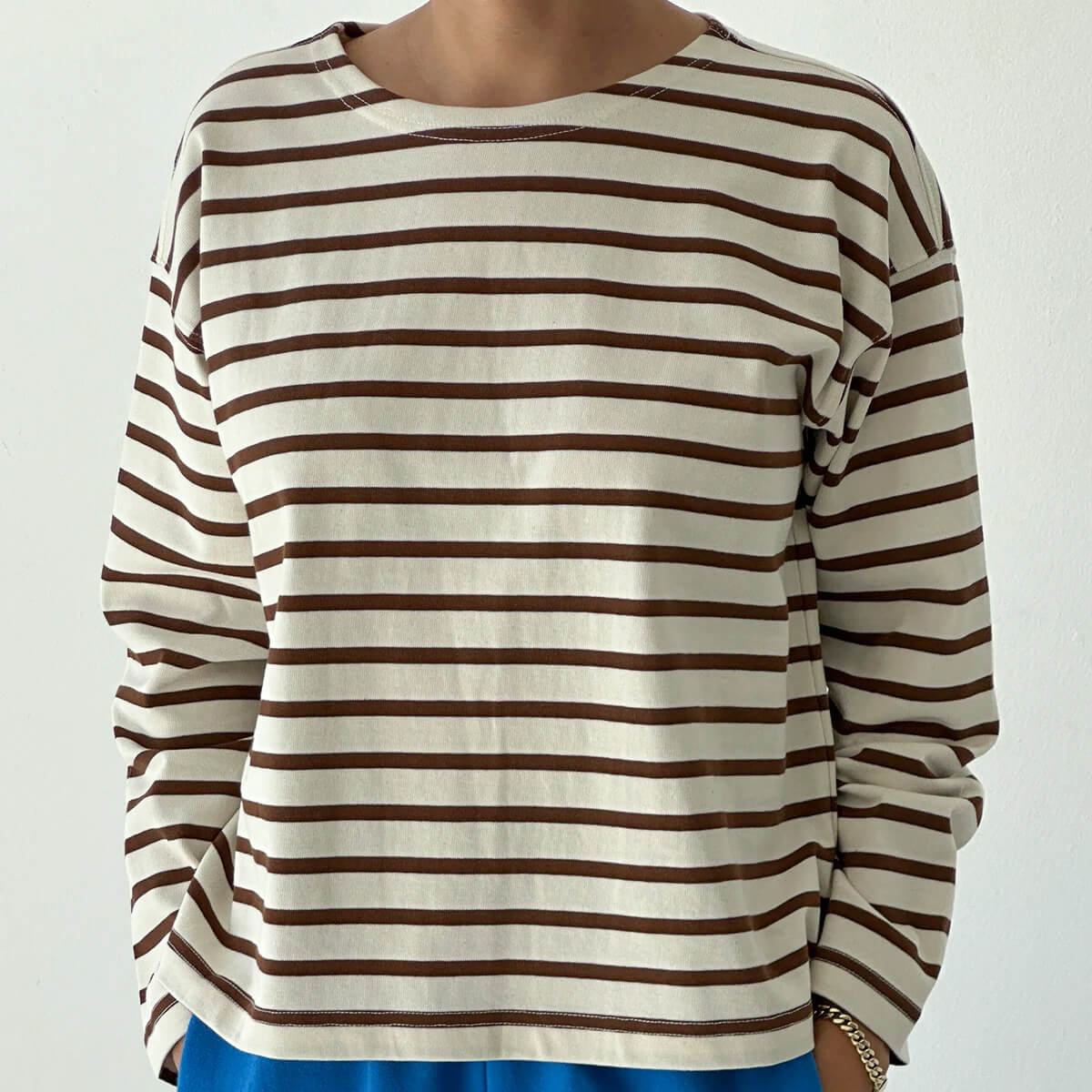 Sailor Top in Coffee Stripe by Le Bon Shoppe