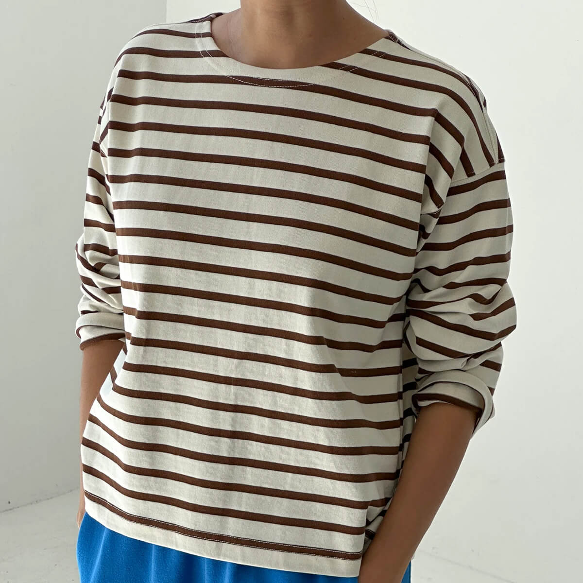 Sailor Top in Coffee Stripe by Le Bon Shoppe