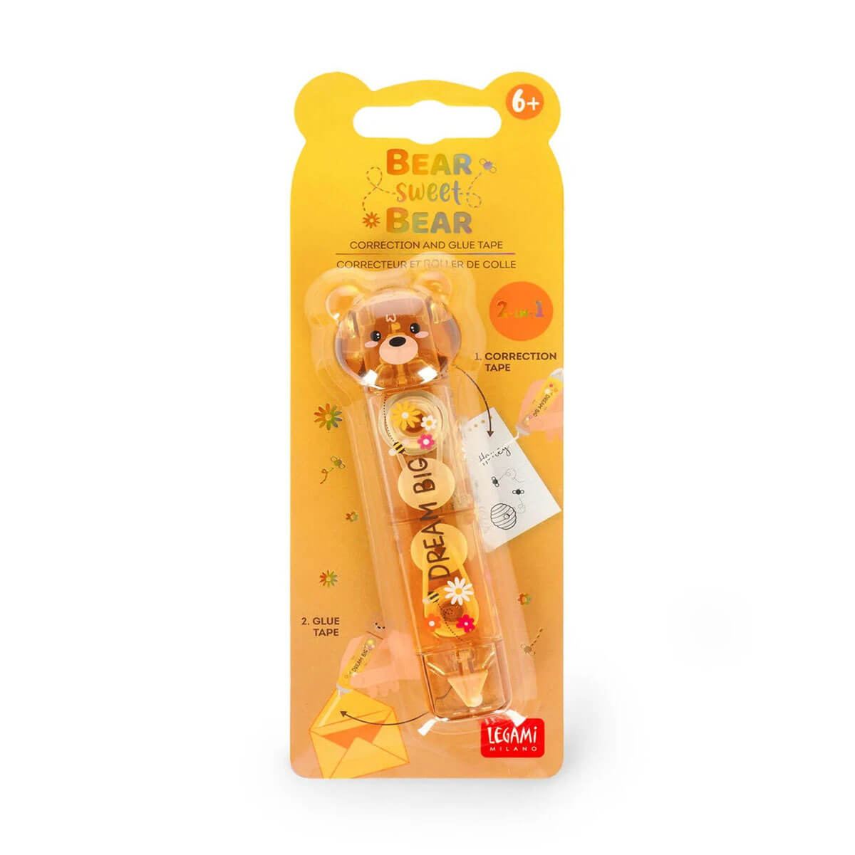 Teddy Bear 2 In 1 Correction Tape & Glue by Legami