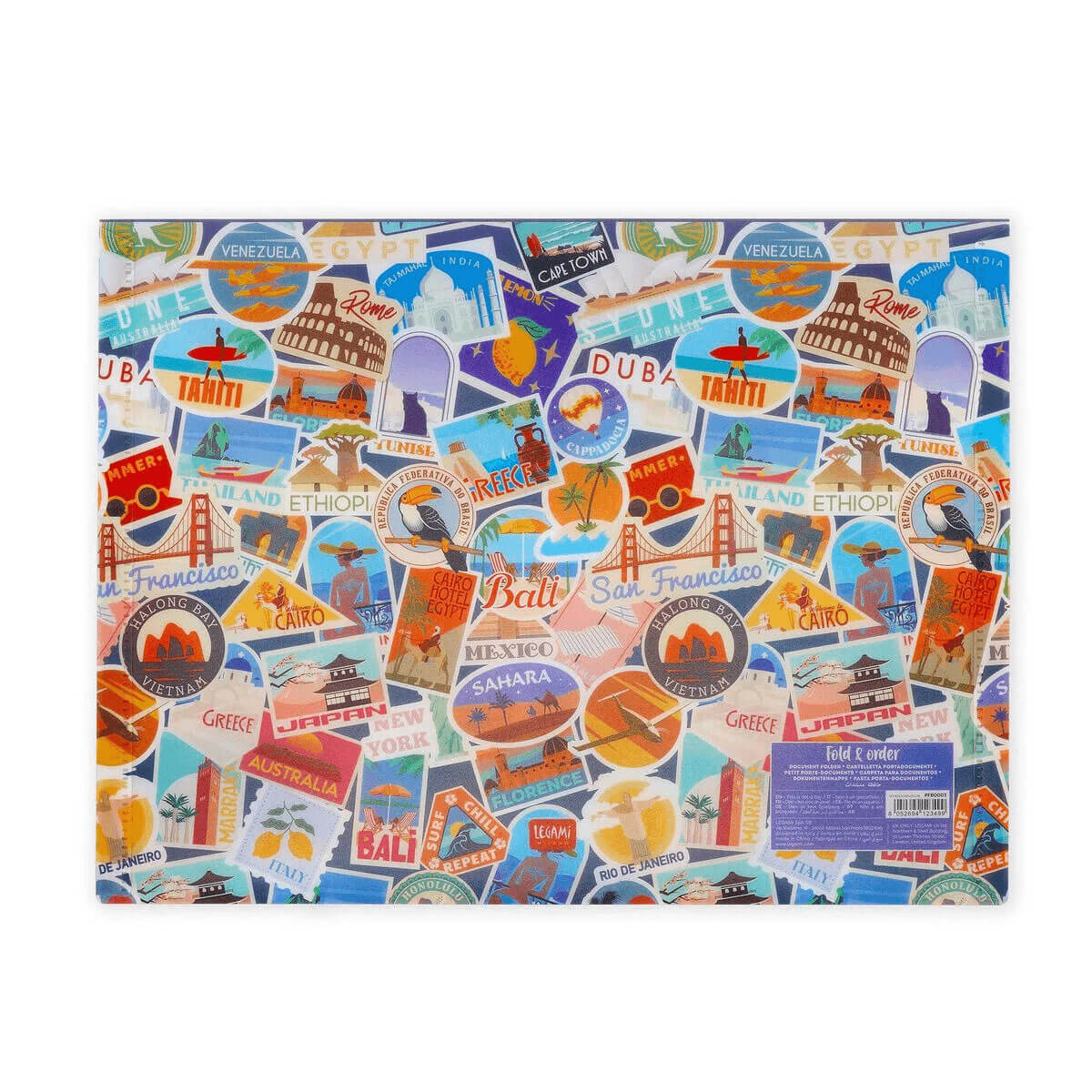 Travel Stickers Fold & Order Document Folder by Legami