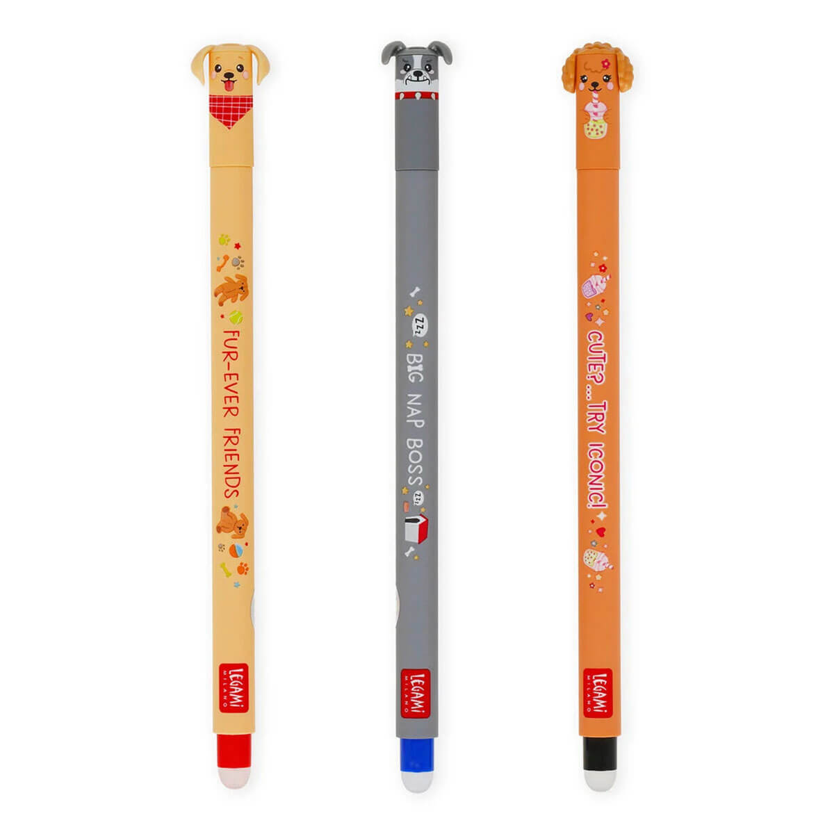 Fur-Ever Friends Set of 3 Erasable Pens by Legami