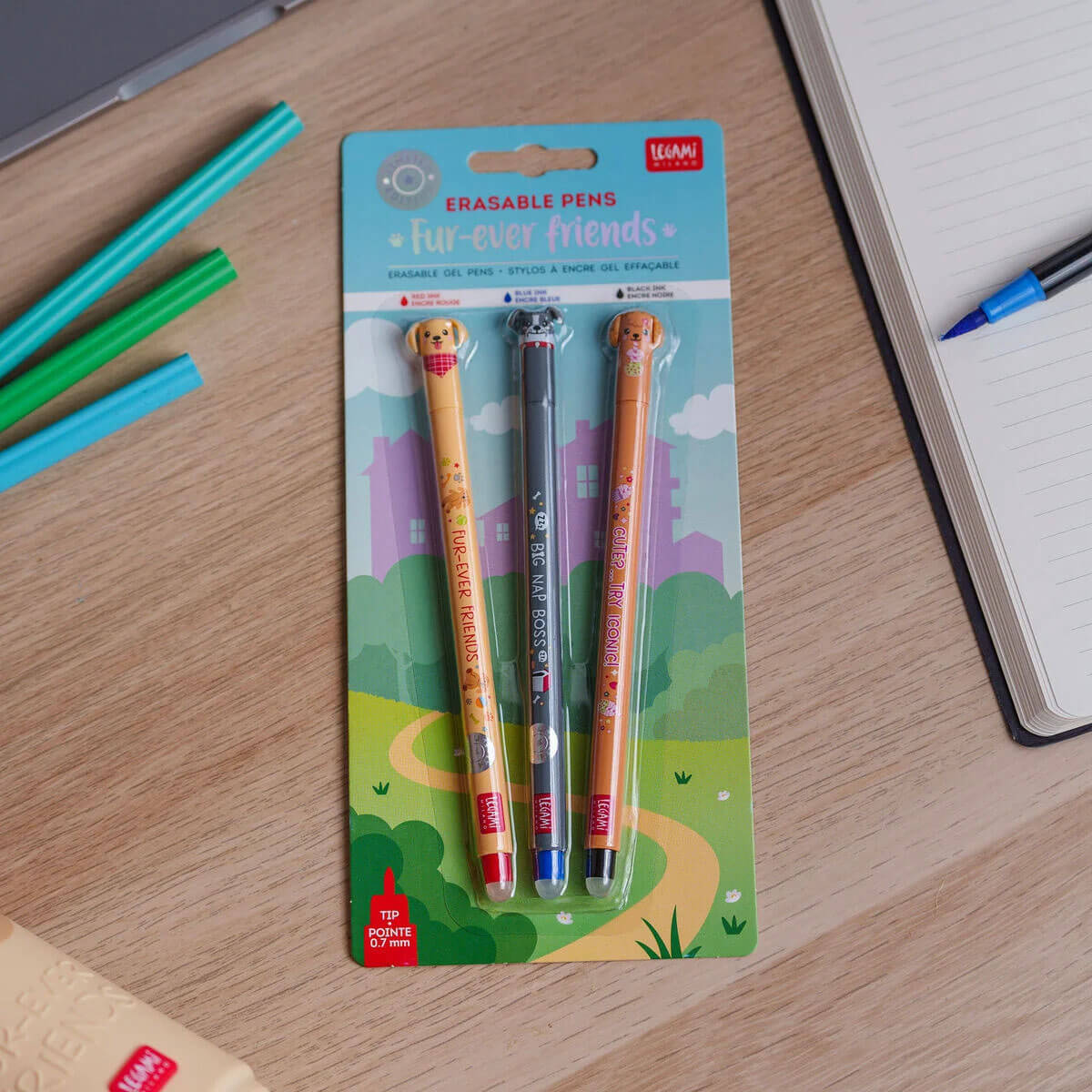 Fur-Ever Friends Set of 3 Erasable Pens by Legami