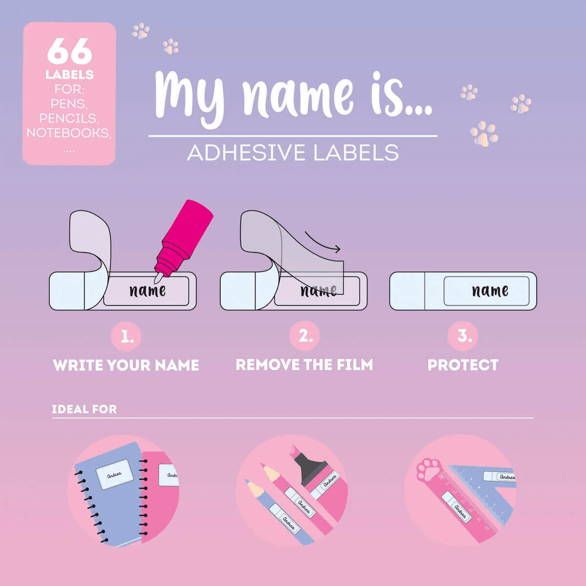 Kitty Sticker Labels by Legami