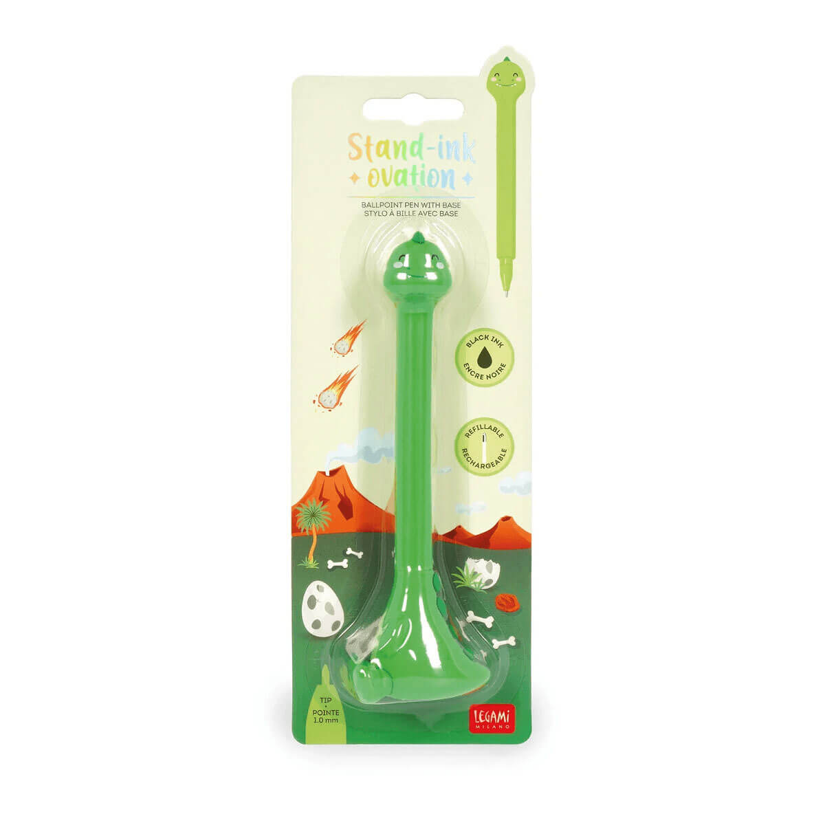 Dino Stand-Ink Ovation Ballpoint Pen With Base by Legami