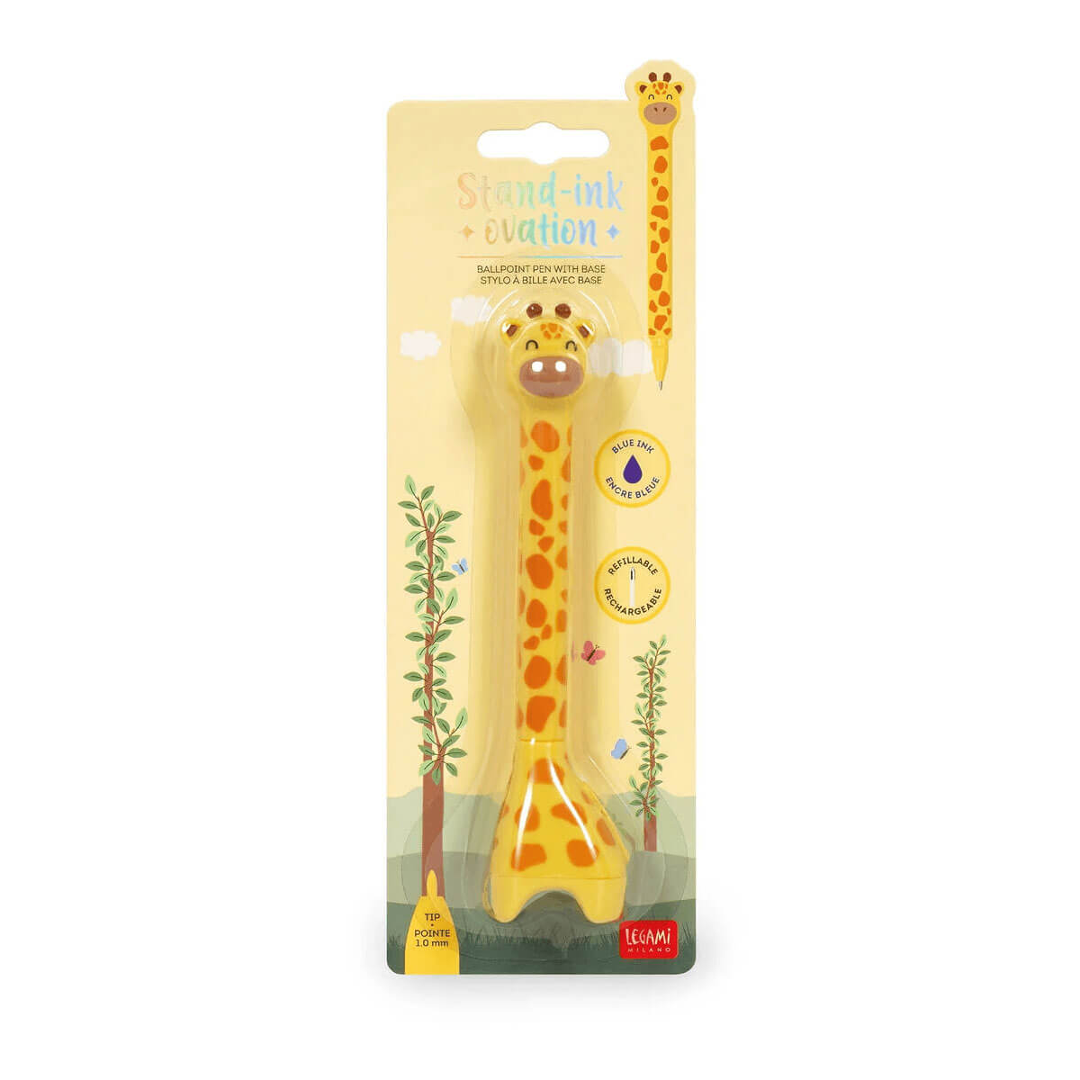 Giraffe Stand-Ink Ovation Ballpoint Pen With Base by Legami