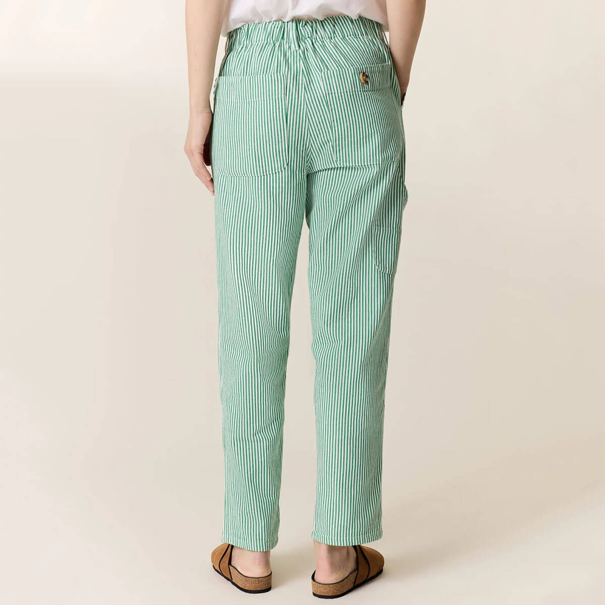 Armina Stripe Pants in Green by Leon & Harper