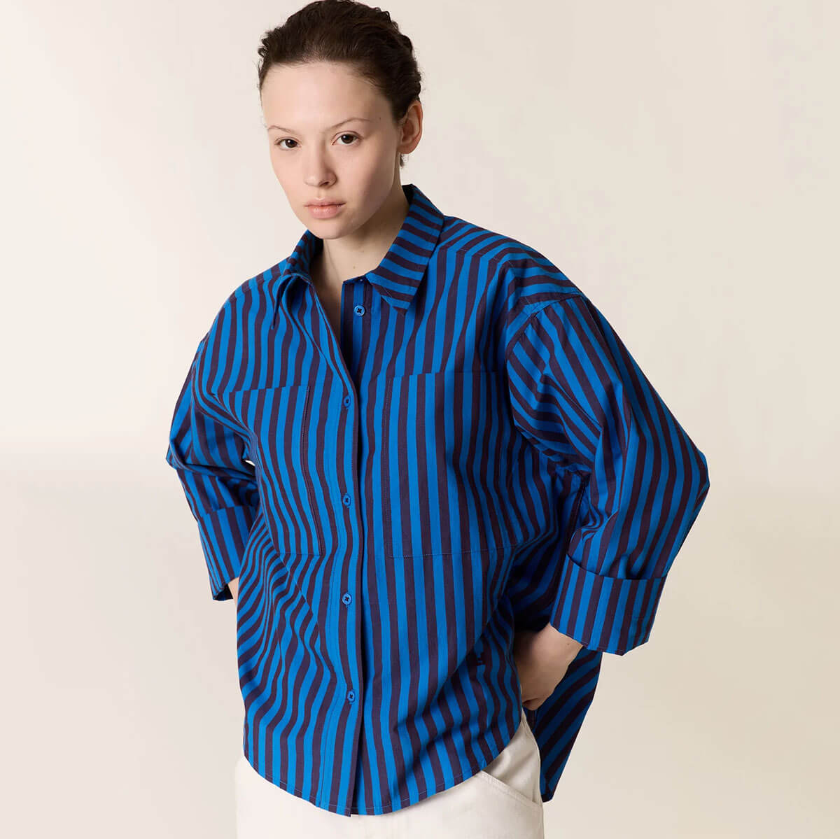 Conan Shirt in Blue Stripe by Leon & Harper