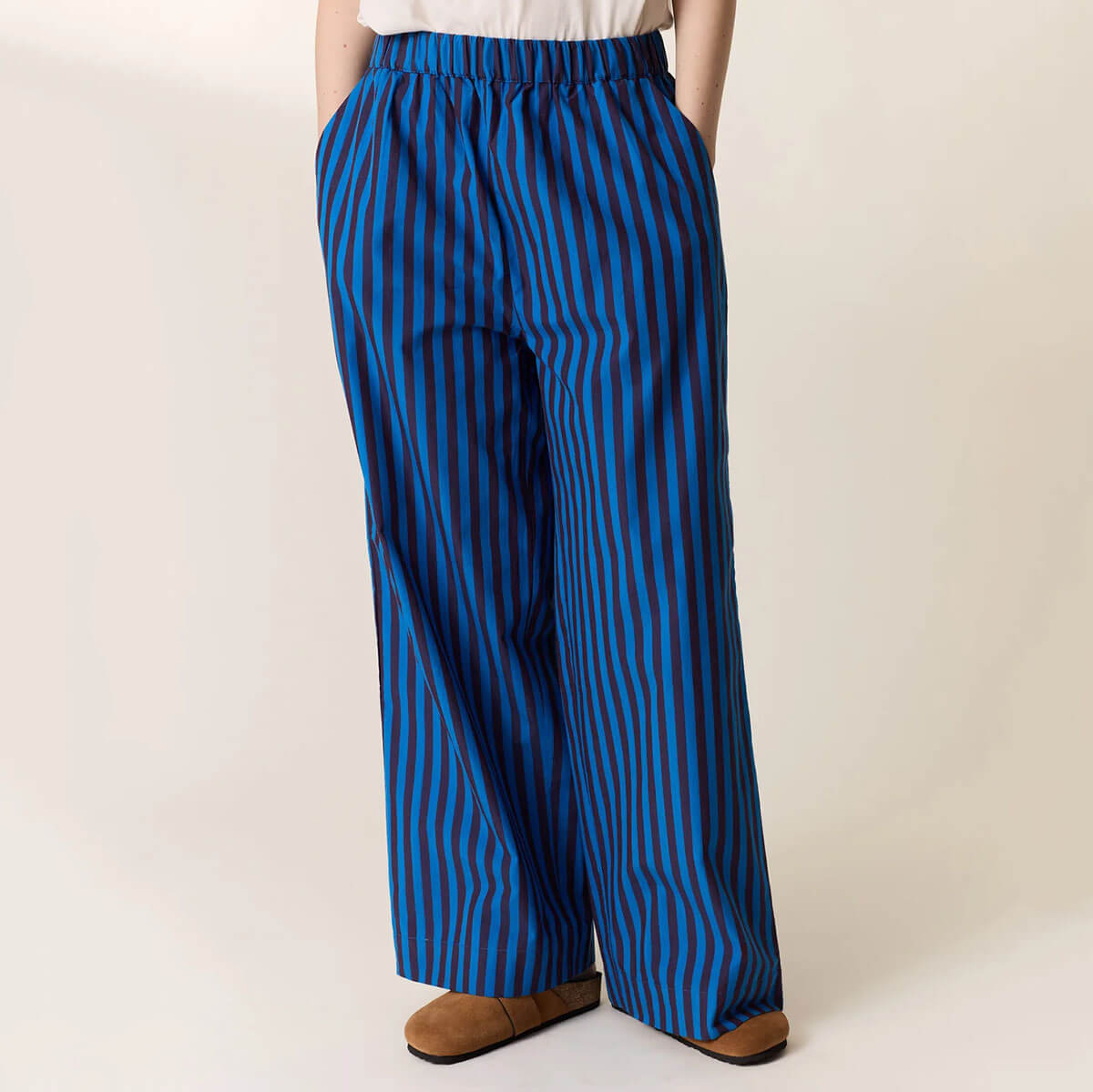Partos Trousers in Blue Stripe by Leon & Harper