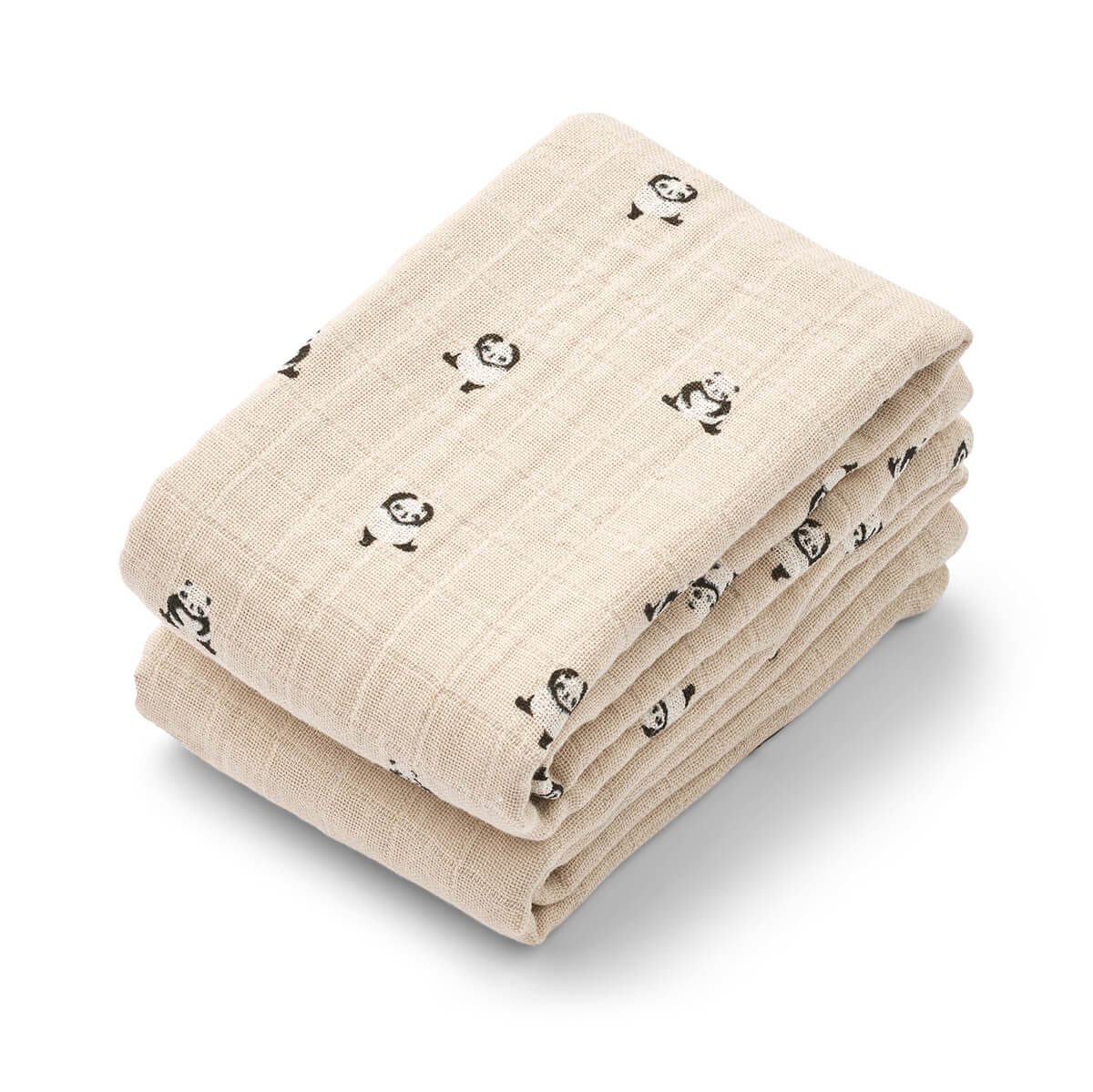 Lewis Muslin Cloths in Mini Panda / Sandy by Liewood (2 Pack)