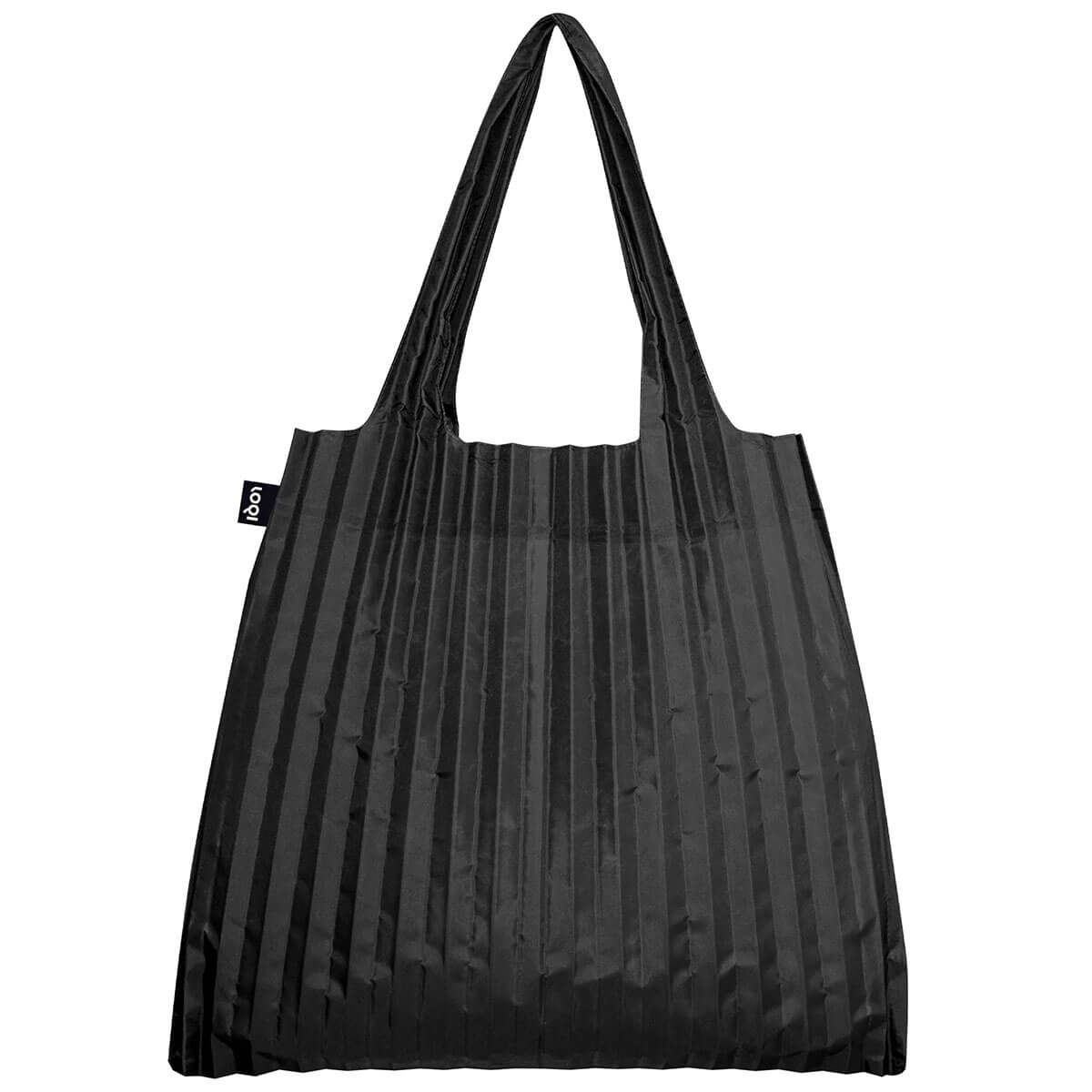 Pleated Shopping Bag in Black by Loqi