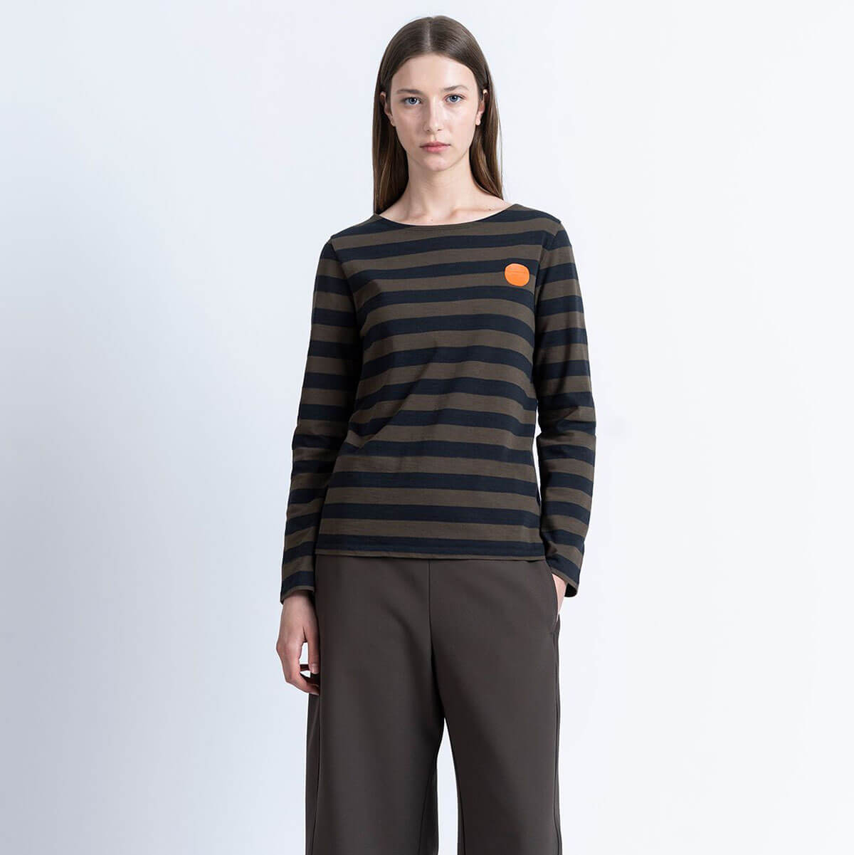 Striped Dot T-Shirt in Navy / Forest by Loreak Mendian