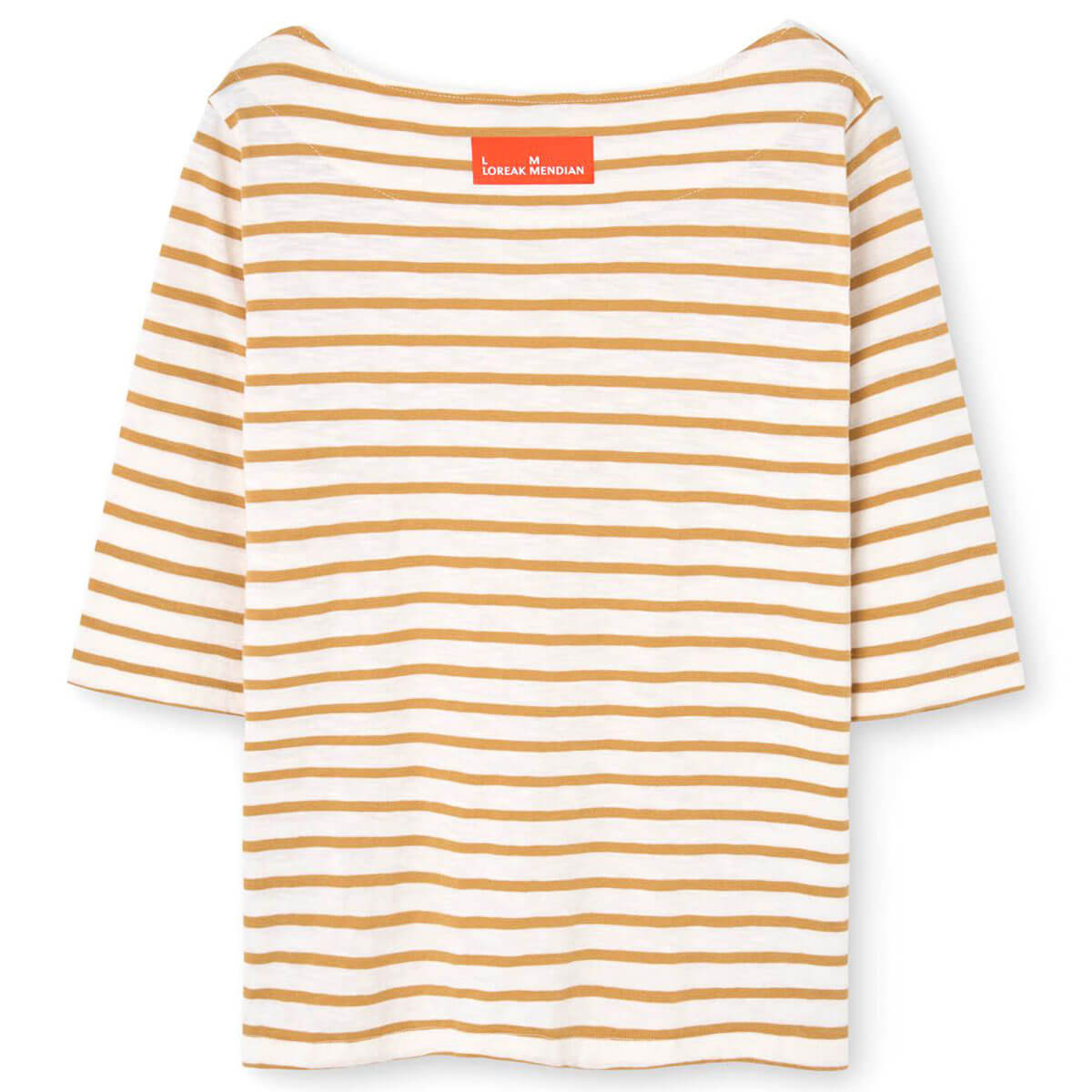 Bogak T-Shirt in Off White / Caramel by Loreak Mendian