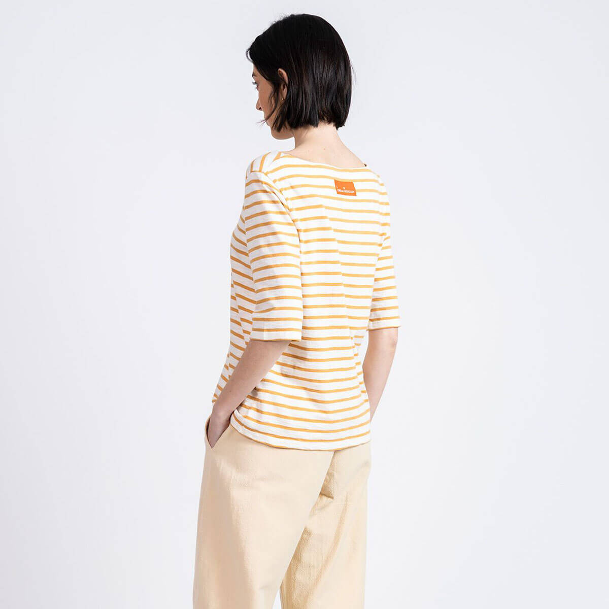 Bogak T-Shirt in Off White / Caramel by Loreak Mendian