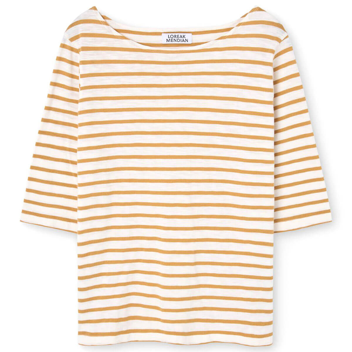 Bogak T-Shirt in Off White / Caramel by Loreak Mendian