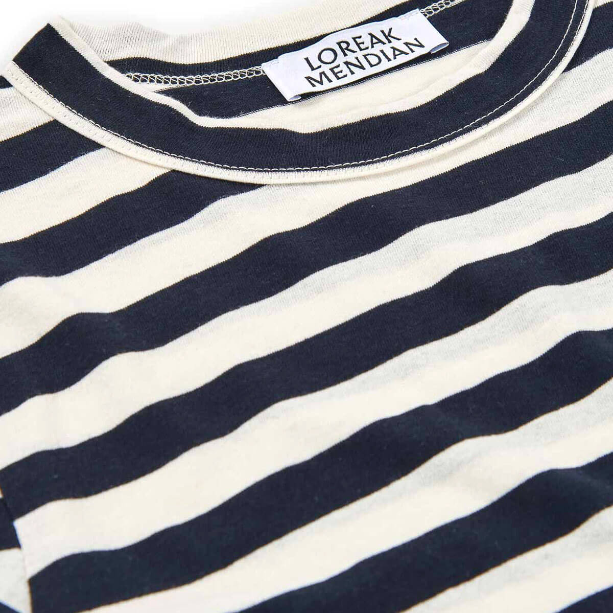 Hazpe Dot T-Shirt in Off White / Navy by Loreak Mendian