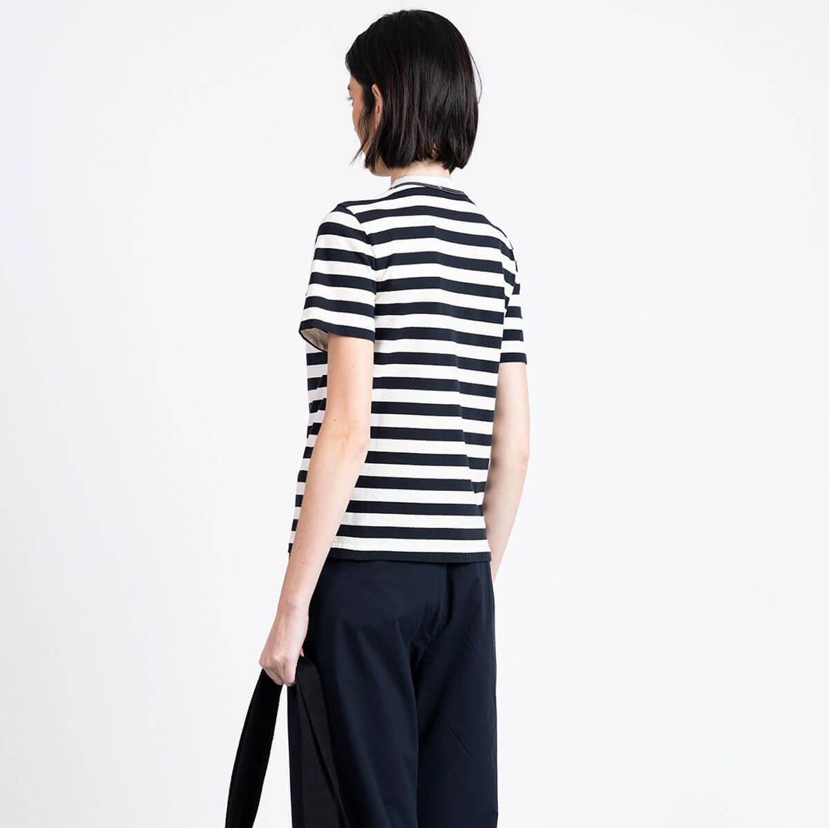 Hazpe Dot T-Shirt in Off White / Navy by Loreak Mendian