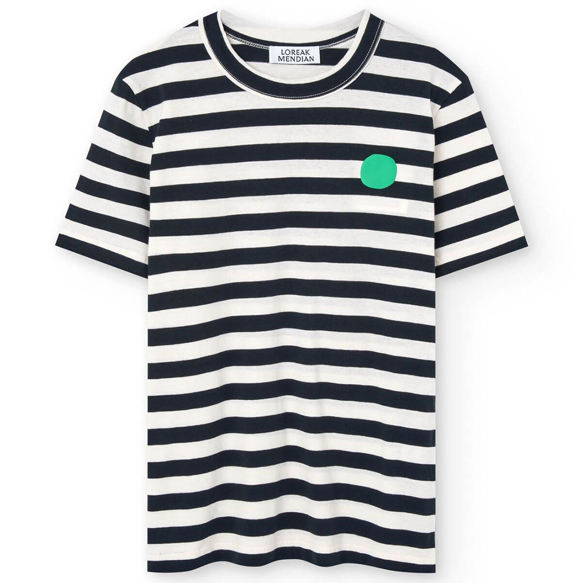 Hazpe Dot T-Shirt in Off White / Navy by Loreak Mendian
