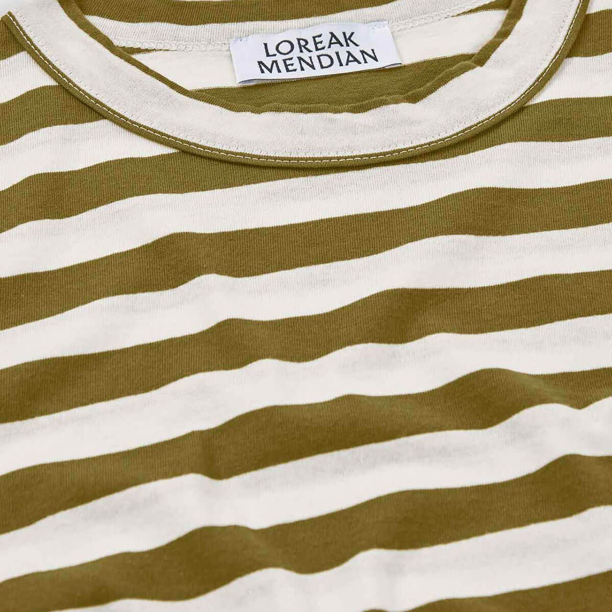 Hazpe Dot T-Shirt in Off White / Olive by Loreak Mendian