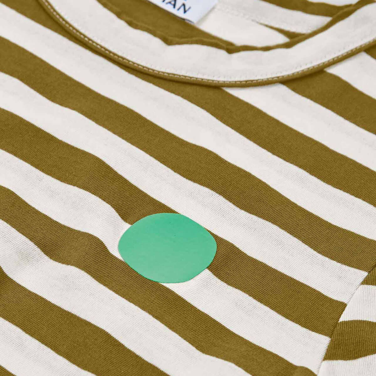 Hazpe Dot T-Shirt in Off White / Olive by Loreak Mendian