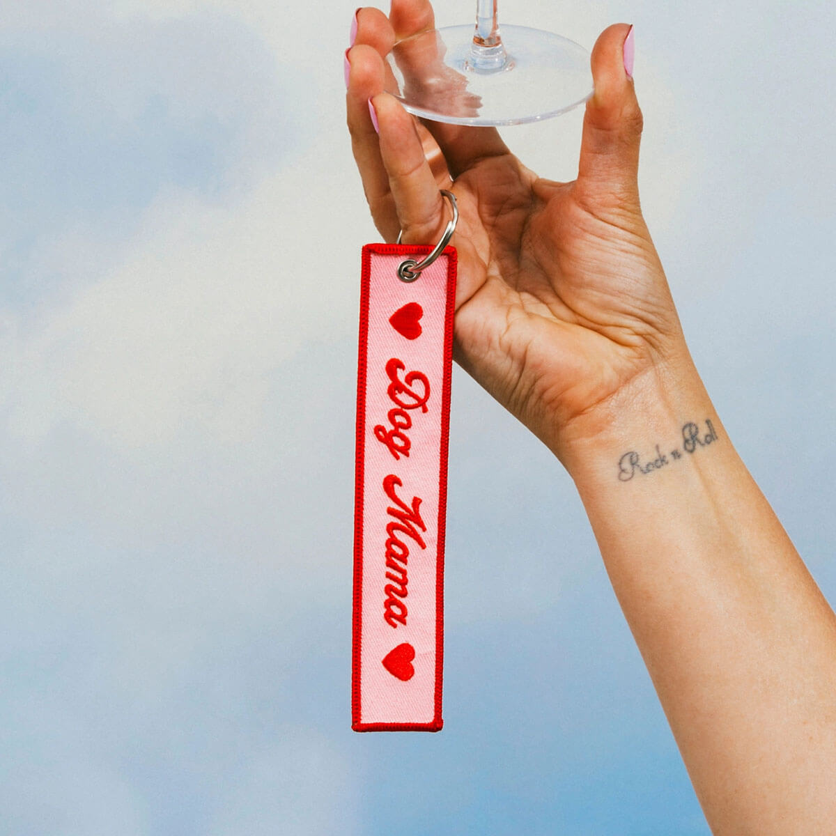 Dog Mama Embroidered Keyring by Lucky Goods Paper
