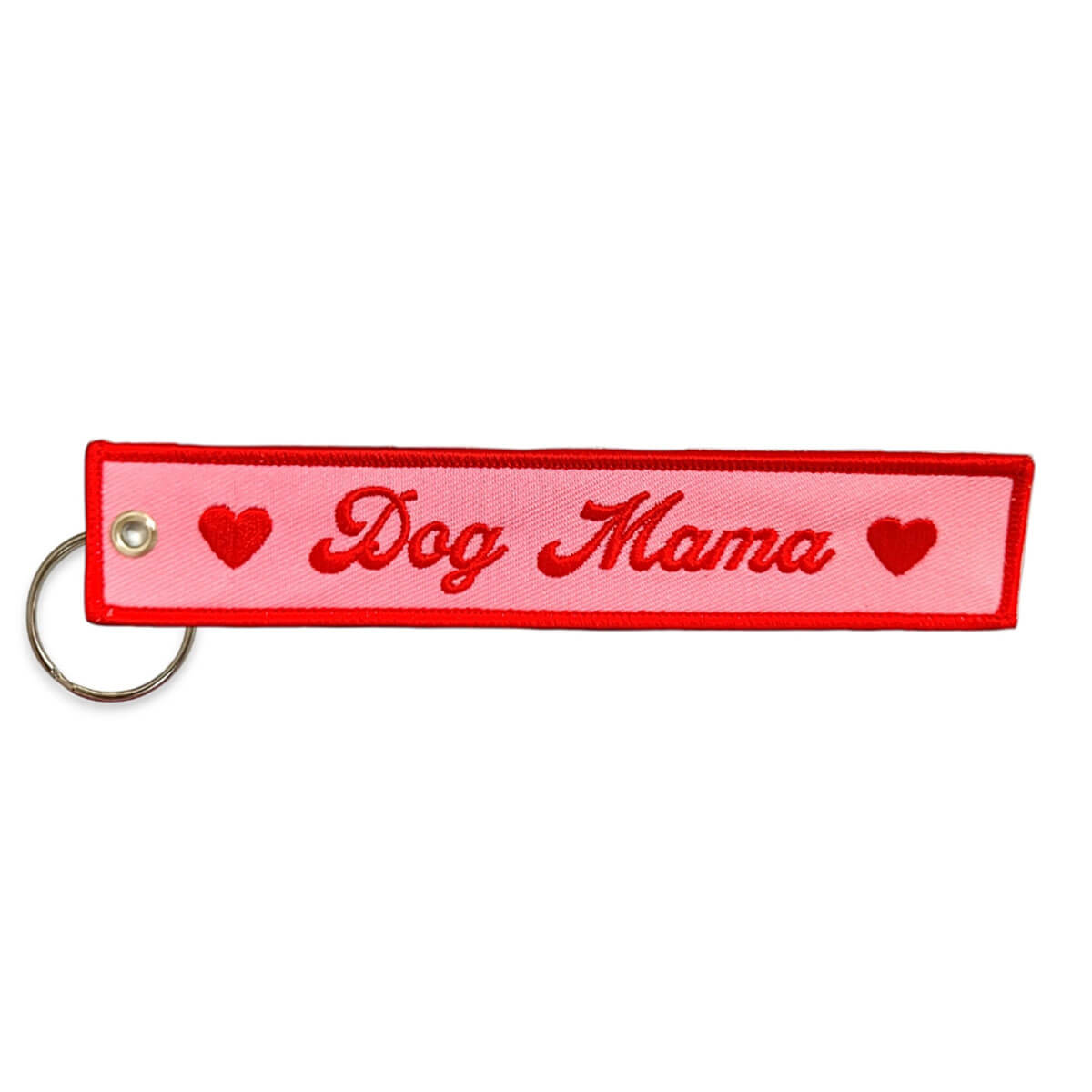 Dog Mama Embroidered Keyring by Lucky Goods Paper