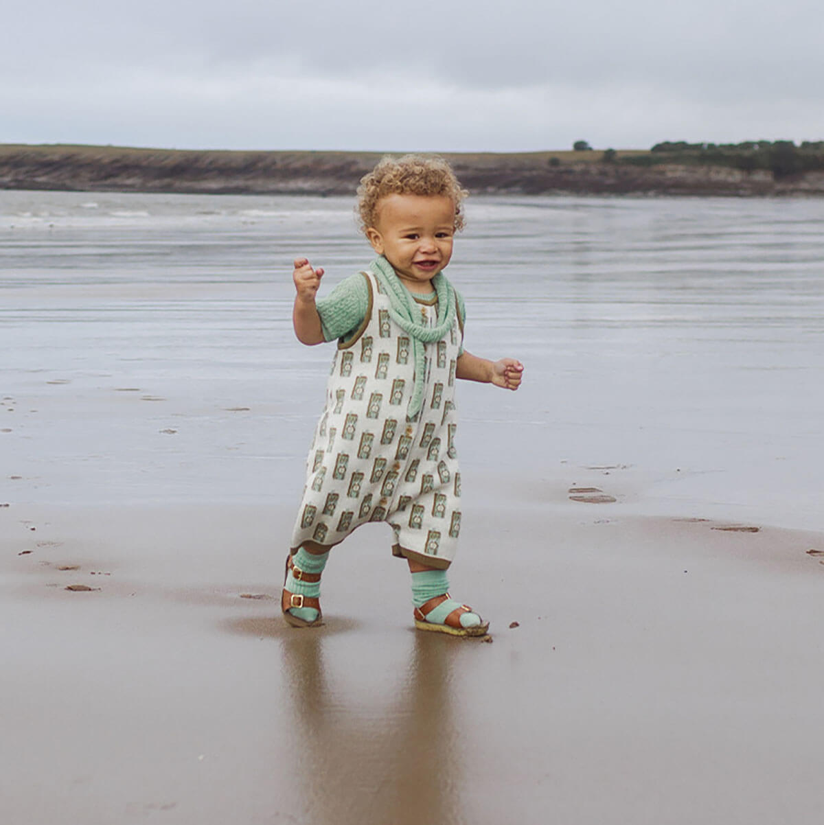Juice Box Romper in Green Apple by Mabli