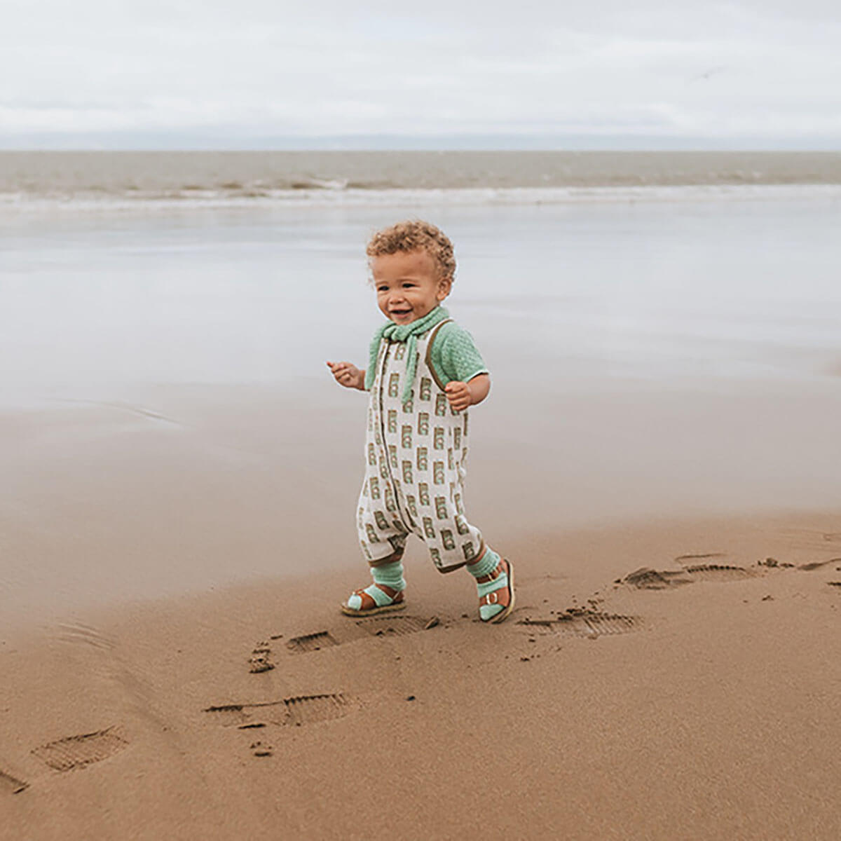 Juice Box Romper in Green Apple by Mabli