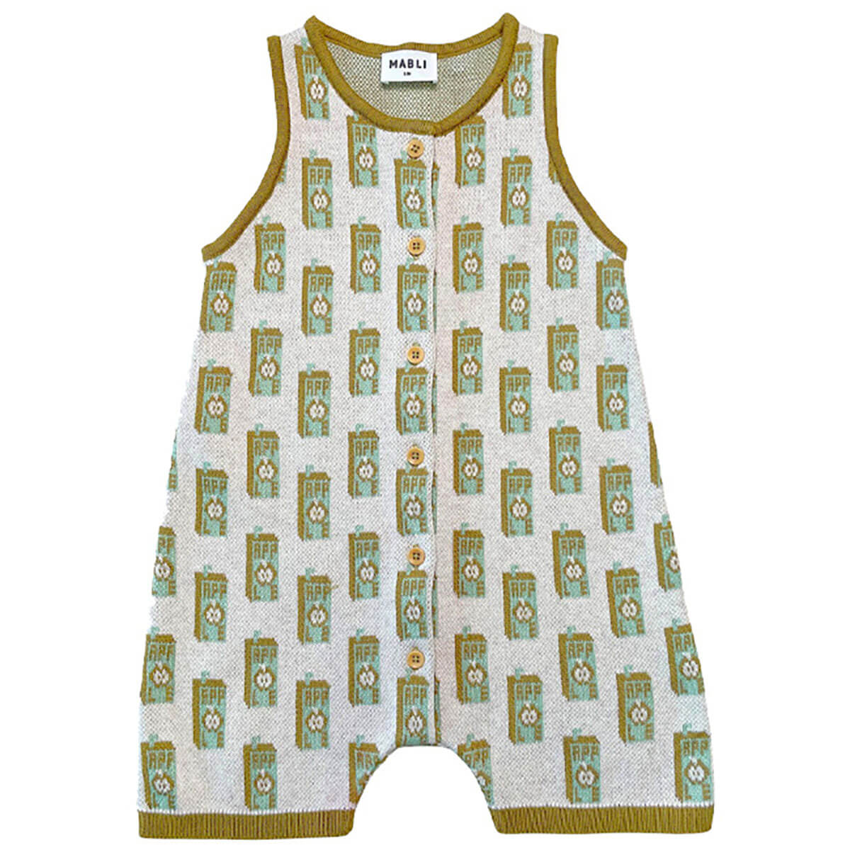 Juice Box Romper in Green Apple by Mabli