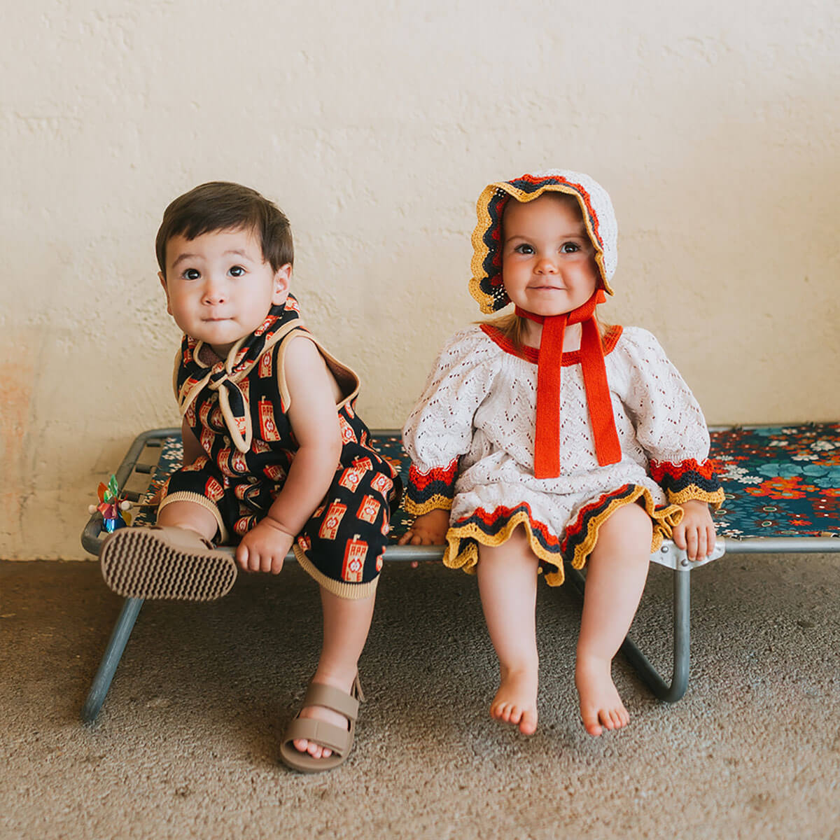 Juice Box Romper in Red Apple by Mabli