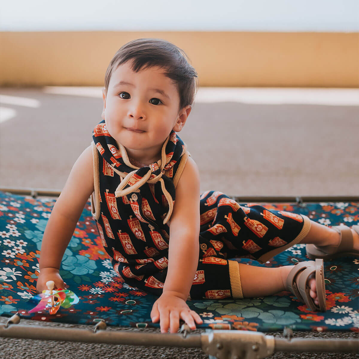 Juice Box Romper in Red Apple by Mabli