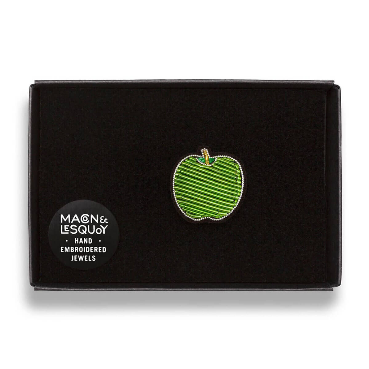 Apple Hand Embroidered Brooch by Macon & Lesquoy