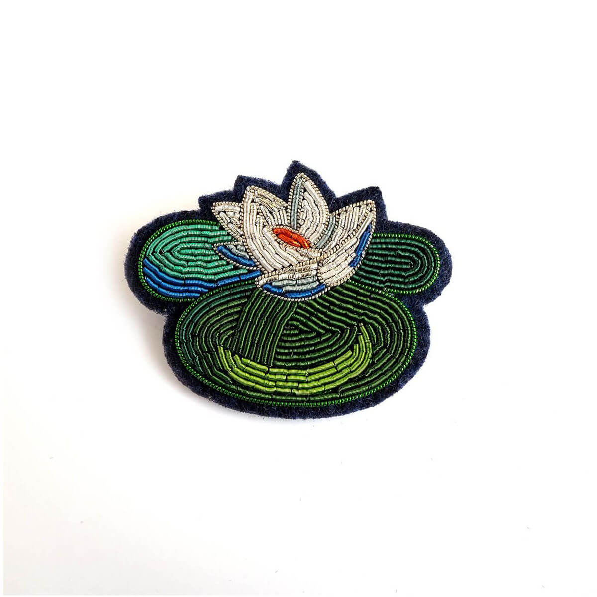 Nymphéa Hand Embroidered Brooch by Macon & Lesquoy