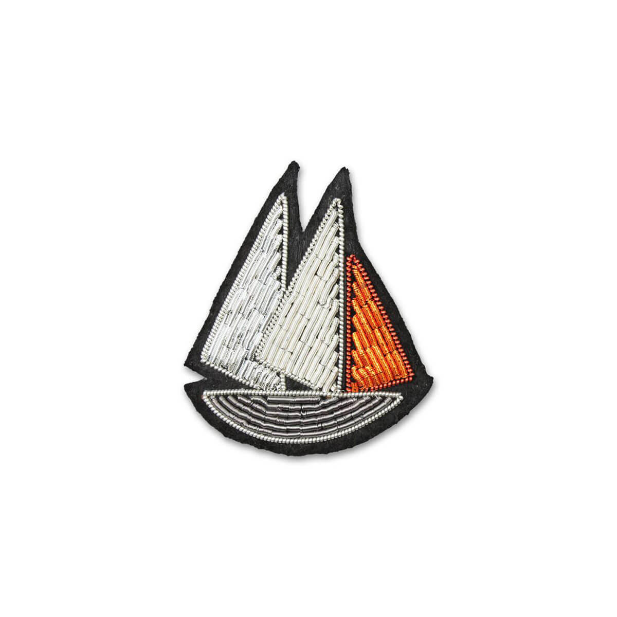 Schooner Hand Embroidered Brooch by Macon & Lesquoy