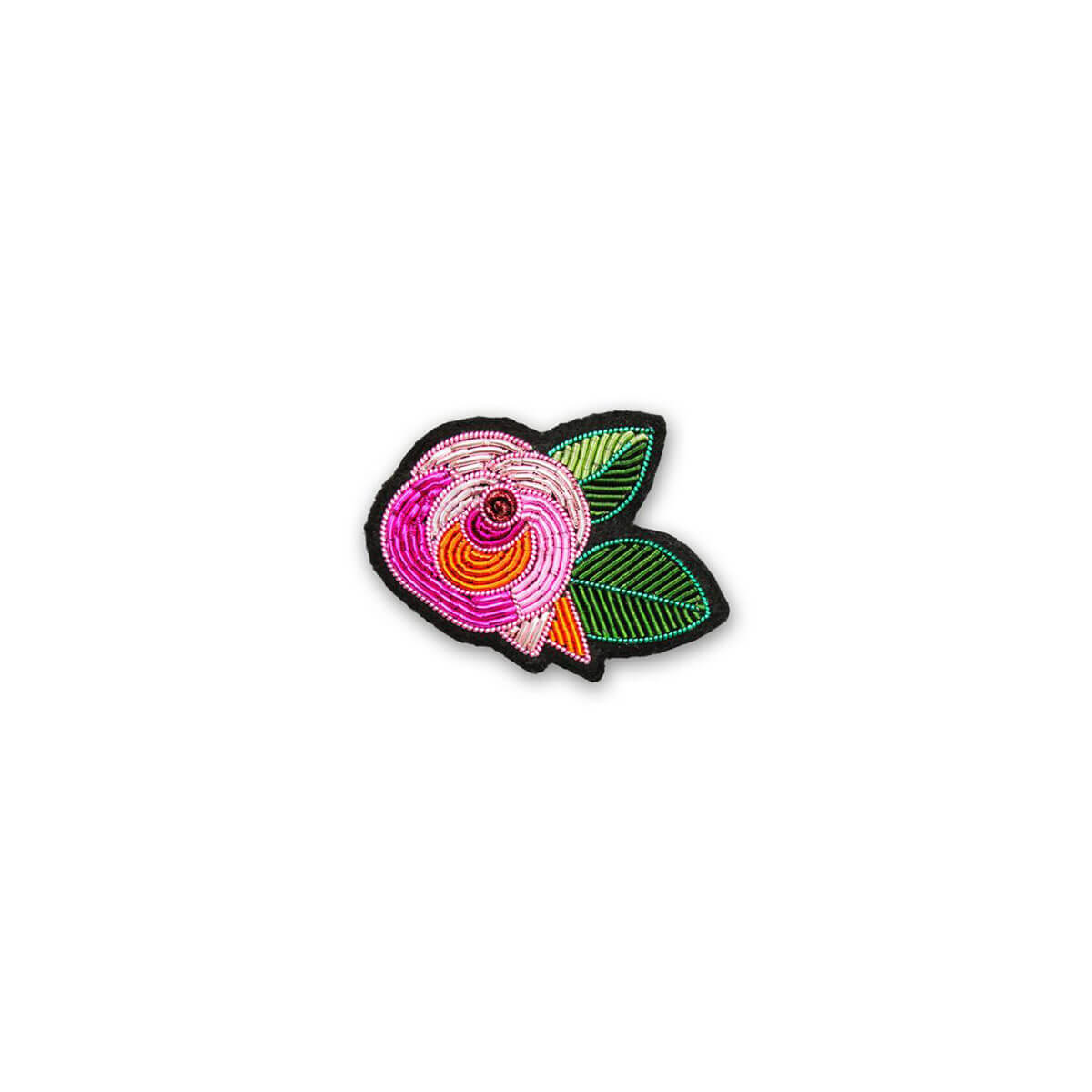 August's Rose Hand Embroidered Brooch by Macon & Lesquoy
