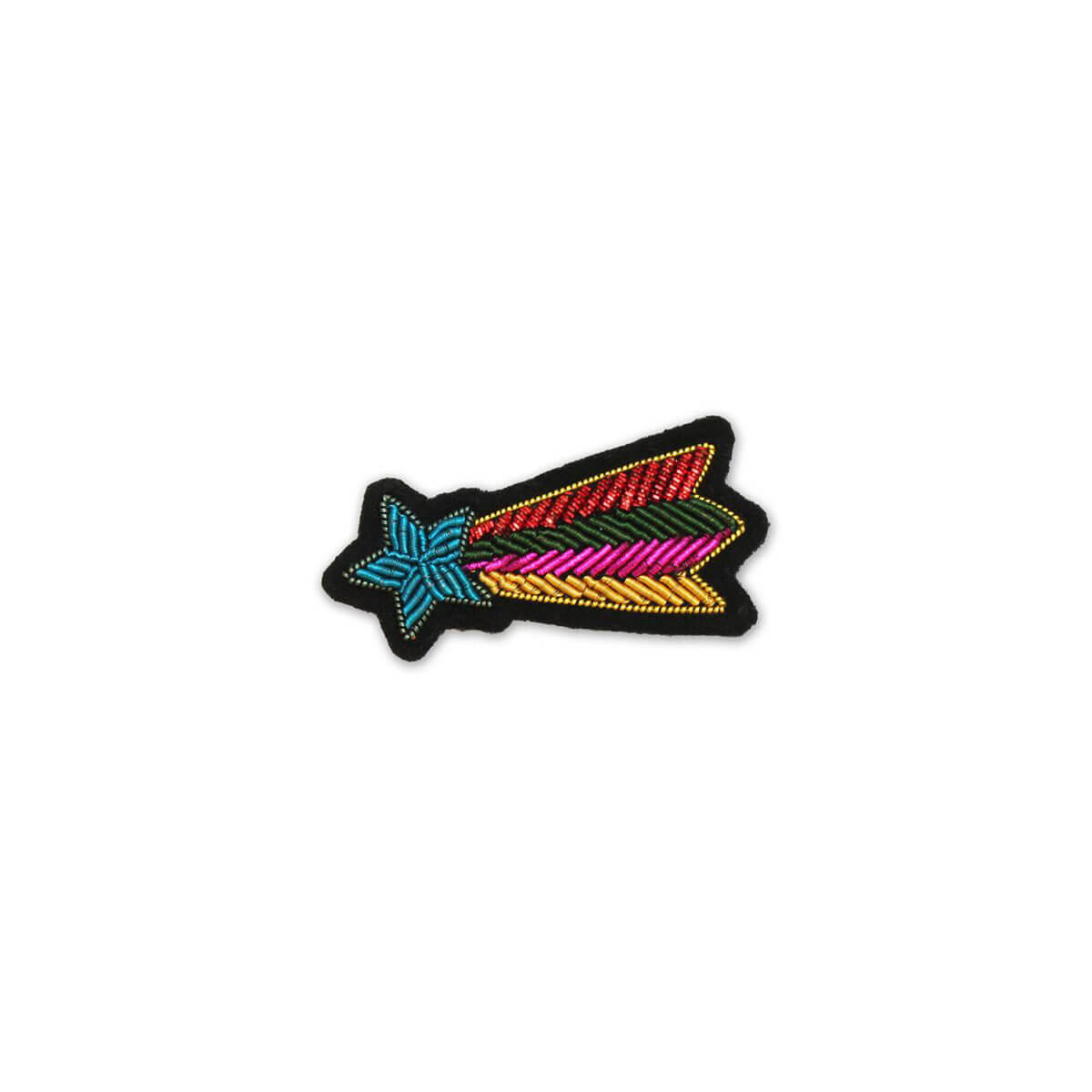 Rainbow Shooting Star Hand Embroidered Brooch by Macon & Lesquoy