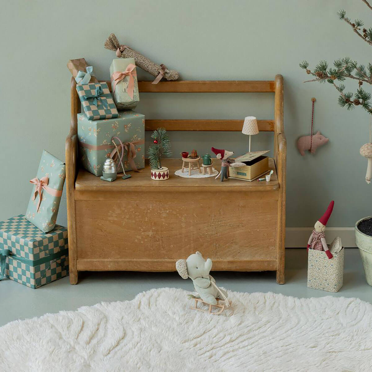 Christmas Baby Mouse in a Book by Maileg