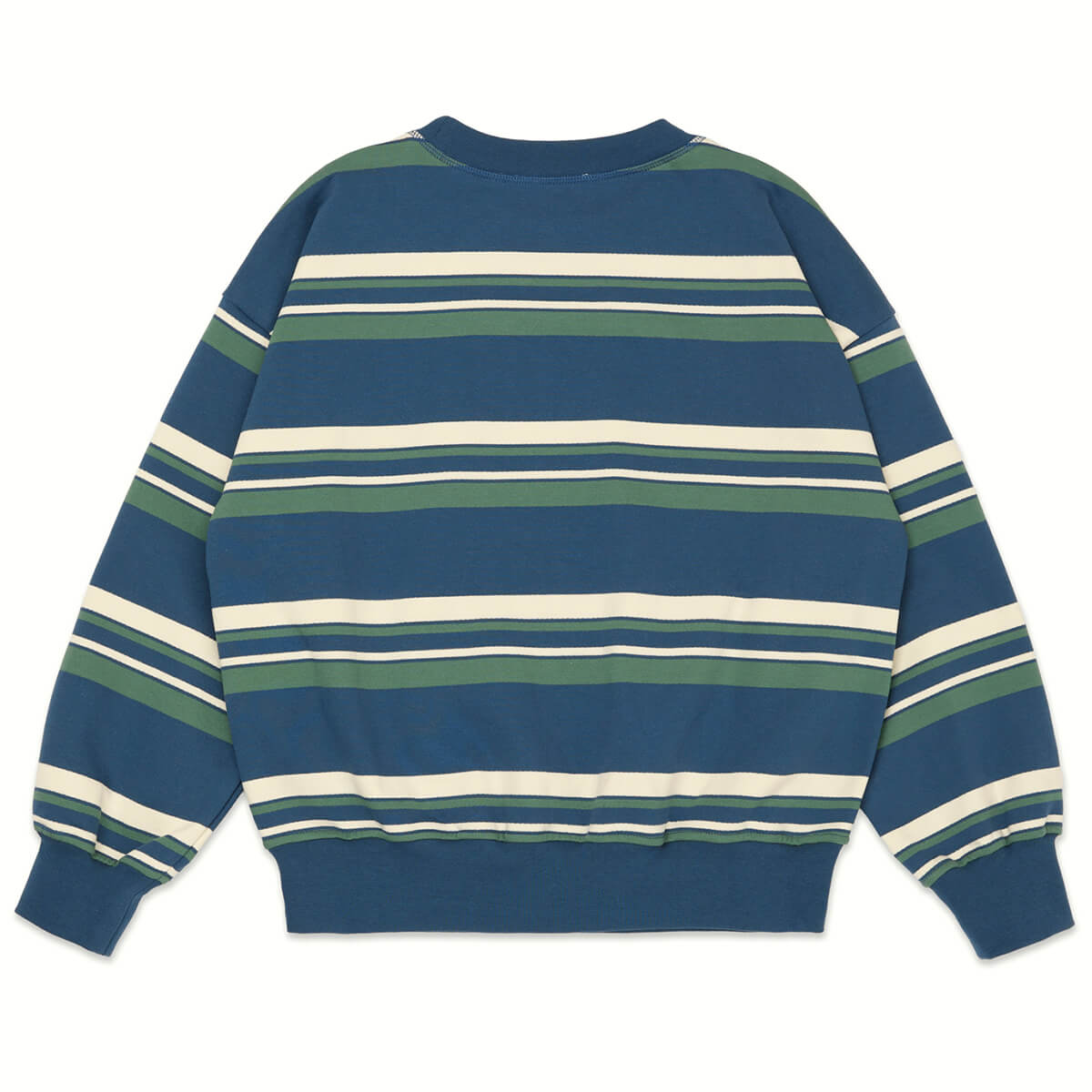 Bubble Sweatshirt in Vintage Indigo Stripe by Main Story - Last One In Stock - 4 Years