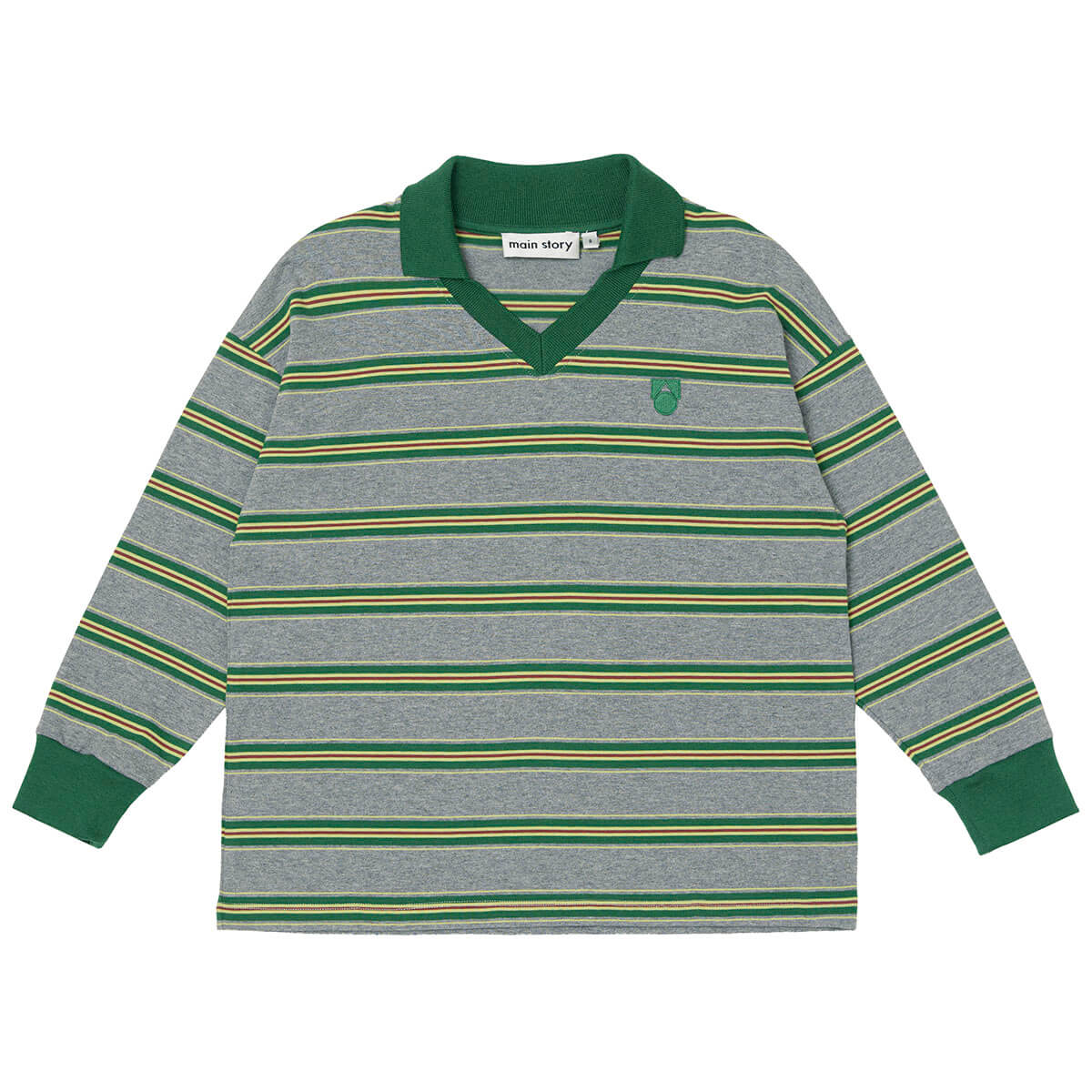 Athletic Top in Grey Melange Stripe by Main Story