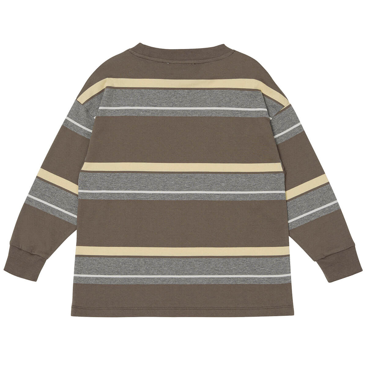 Band Tee in Chocolate Melange Stripe by Main Story