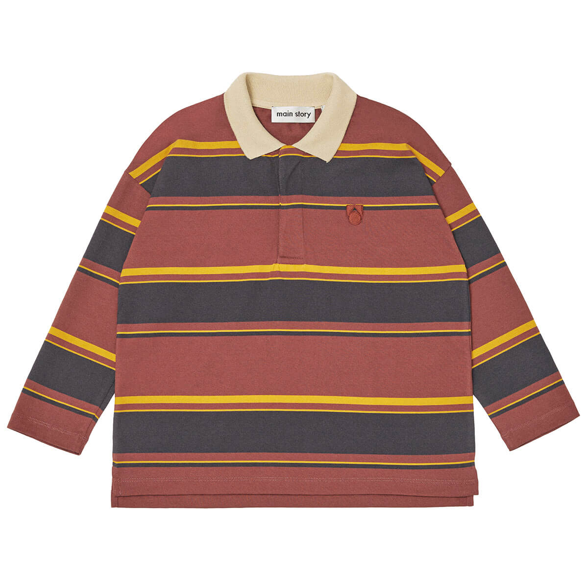 Polo Shirt in Hot Chocolate Stripe by Main Story